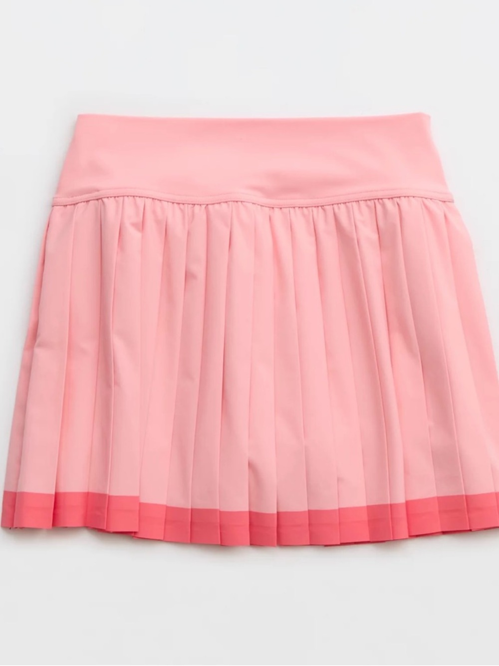 Pleated Pink Skater Skirt with Contrast Hem - Picture 4 of 11